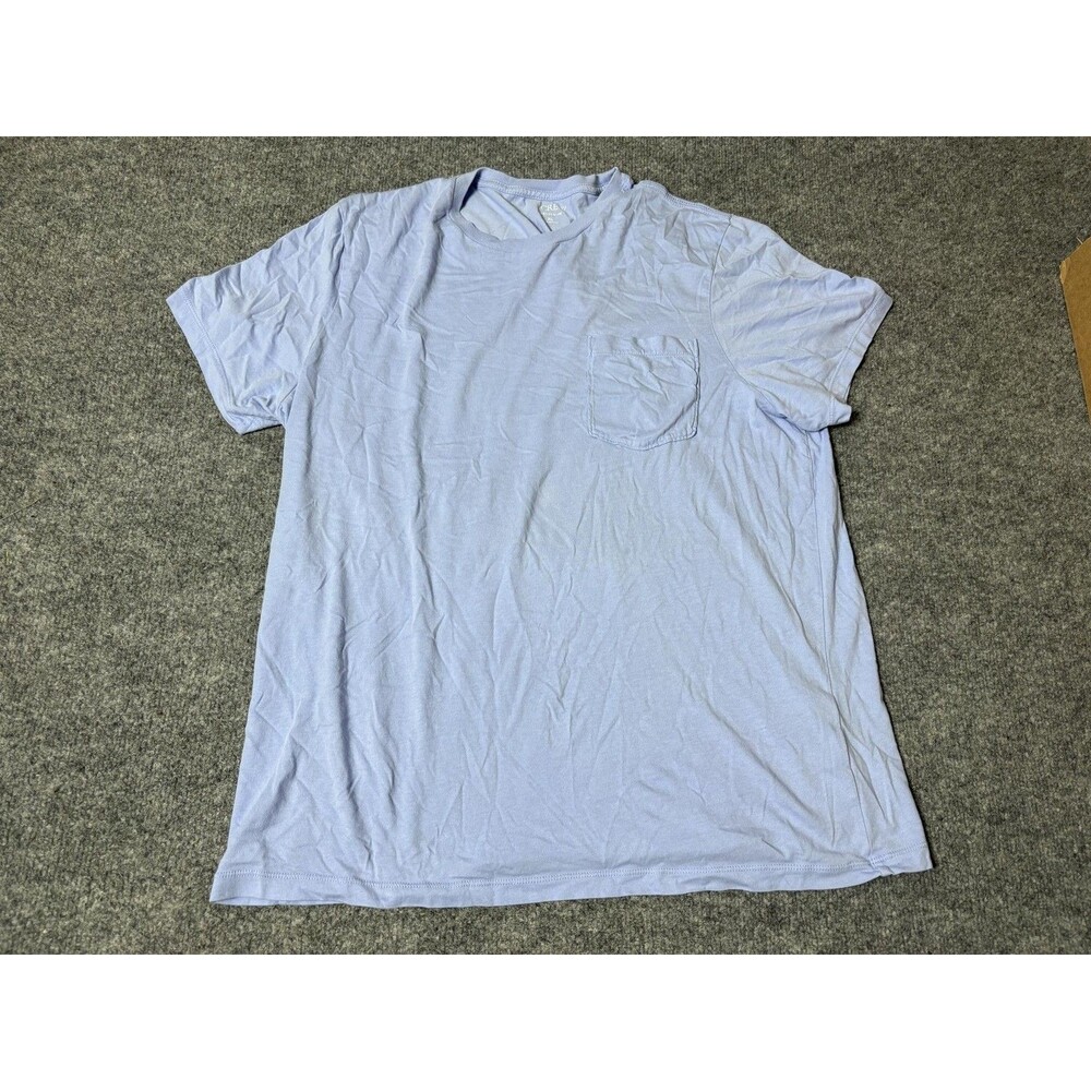 J.CREW Shirt Mens XL Blue Short Sleeve Crew Neck Pocket Broken-In Tagless Tee